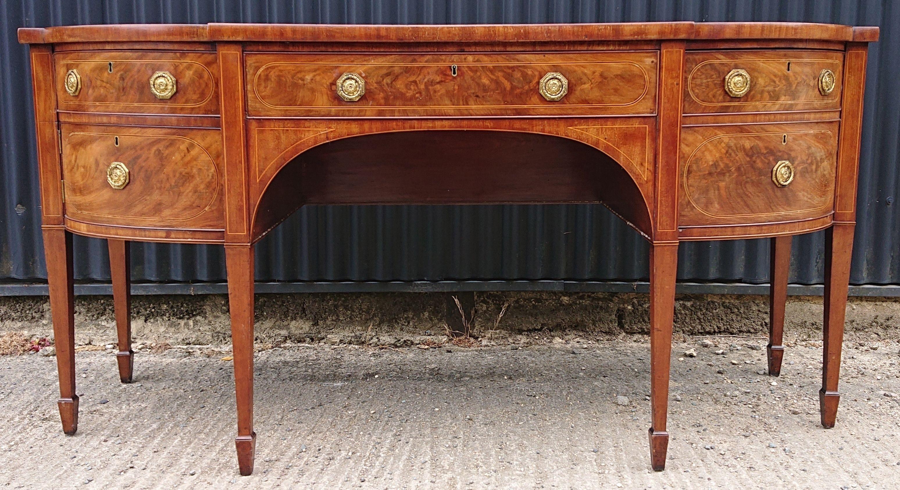 Antique Sideboard George III Period Mahogany In Fair Condition For Sale In Gloucestershire, GB