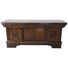 Antica credenza o buffet in legno di Oak, XIX-inizio XX secolo