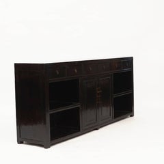 Antikes Sideboard im Original-Schwarz/Burgendy-Lack
