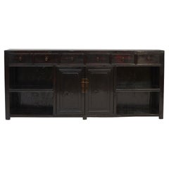 Antique Sideboard Original Black/Burgendy Lacquer