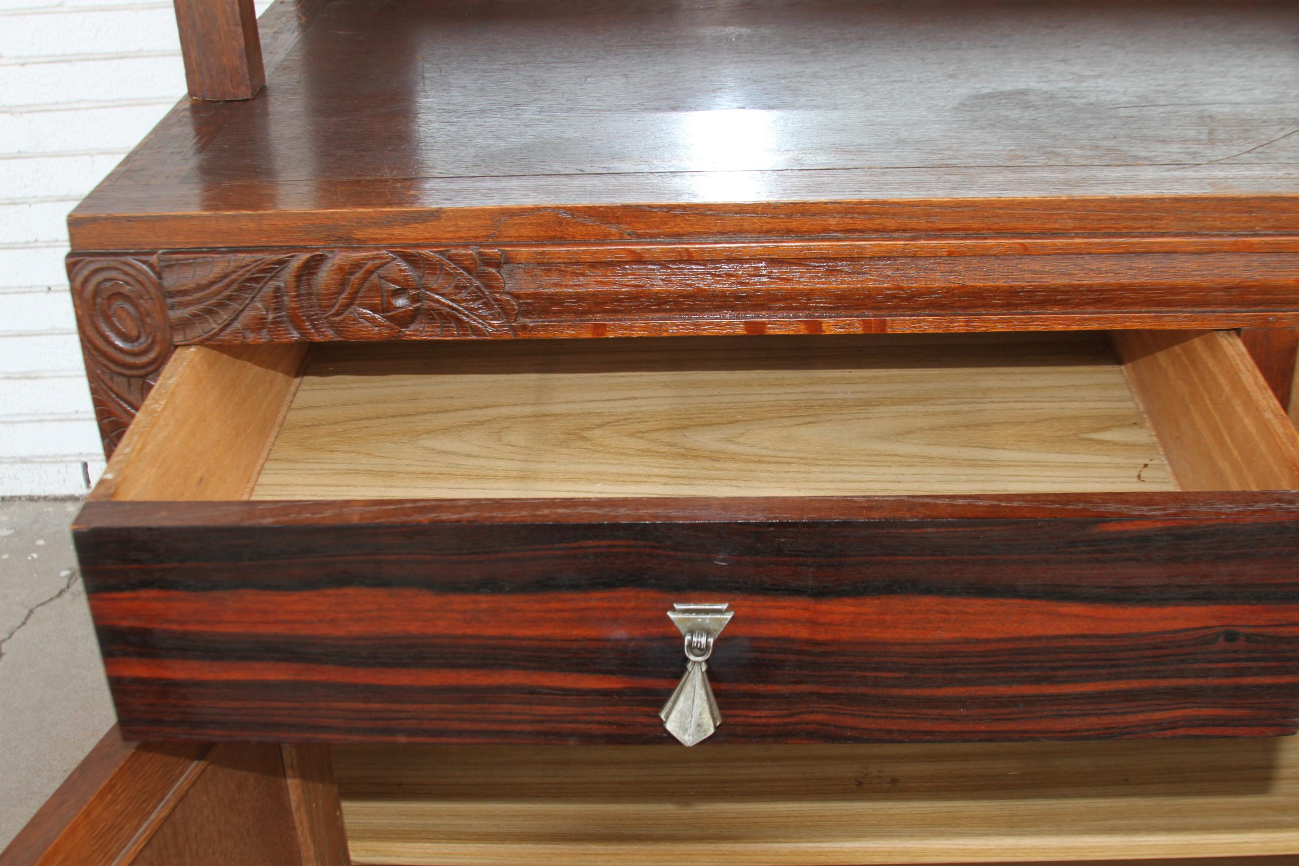 Antique Sideboard w/ Mirrored Backsplash For Sale 1