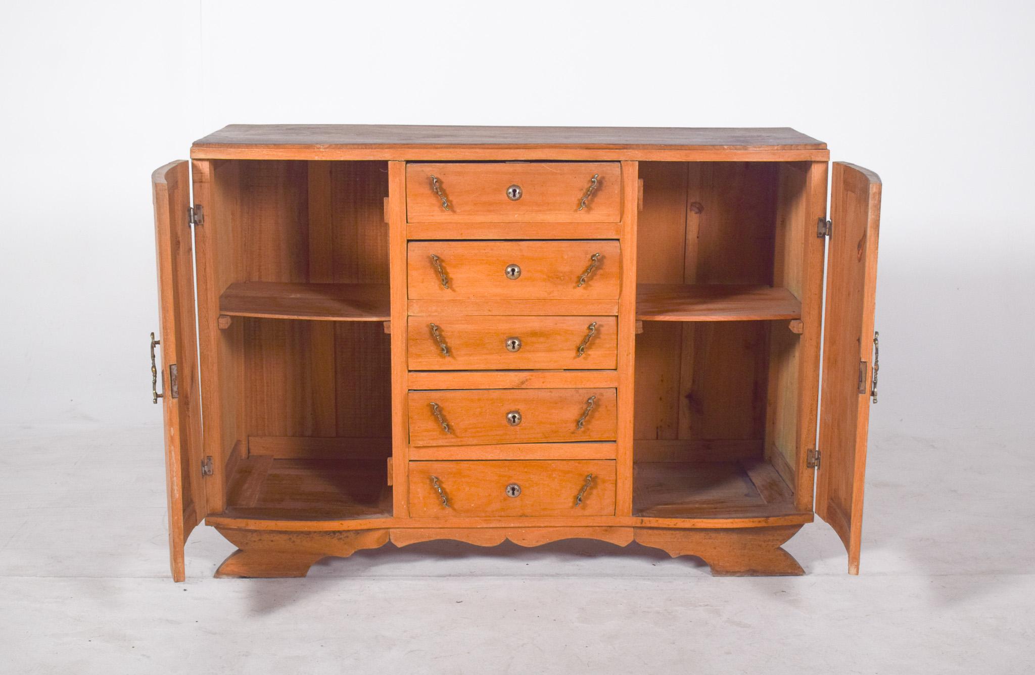 20th Century Antique Sideboard with Five Drawers and Two Doors For Sale