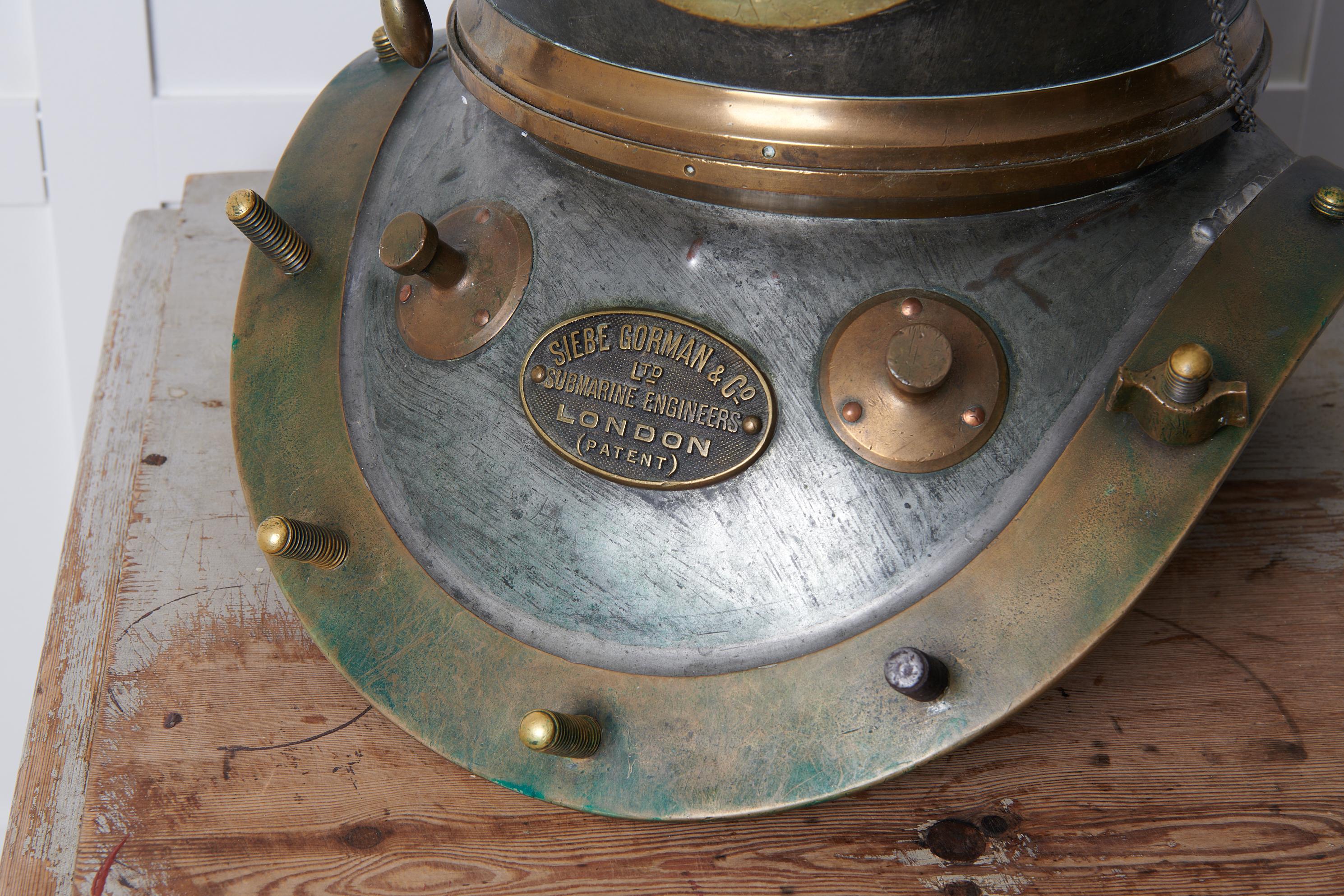 19th Century Antique Siebe Gorman & Co Authentic Diving Helmet