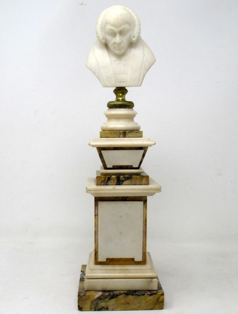 Antique Sienna Cream Marble Grand Tour Classical Bust of Lady Figure In Good Condition In Dublin, Ireland
