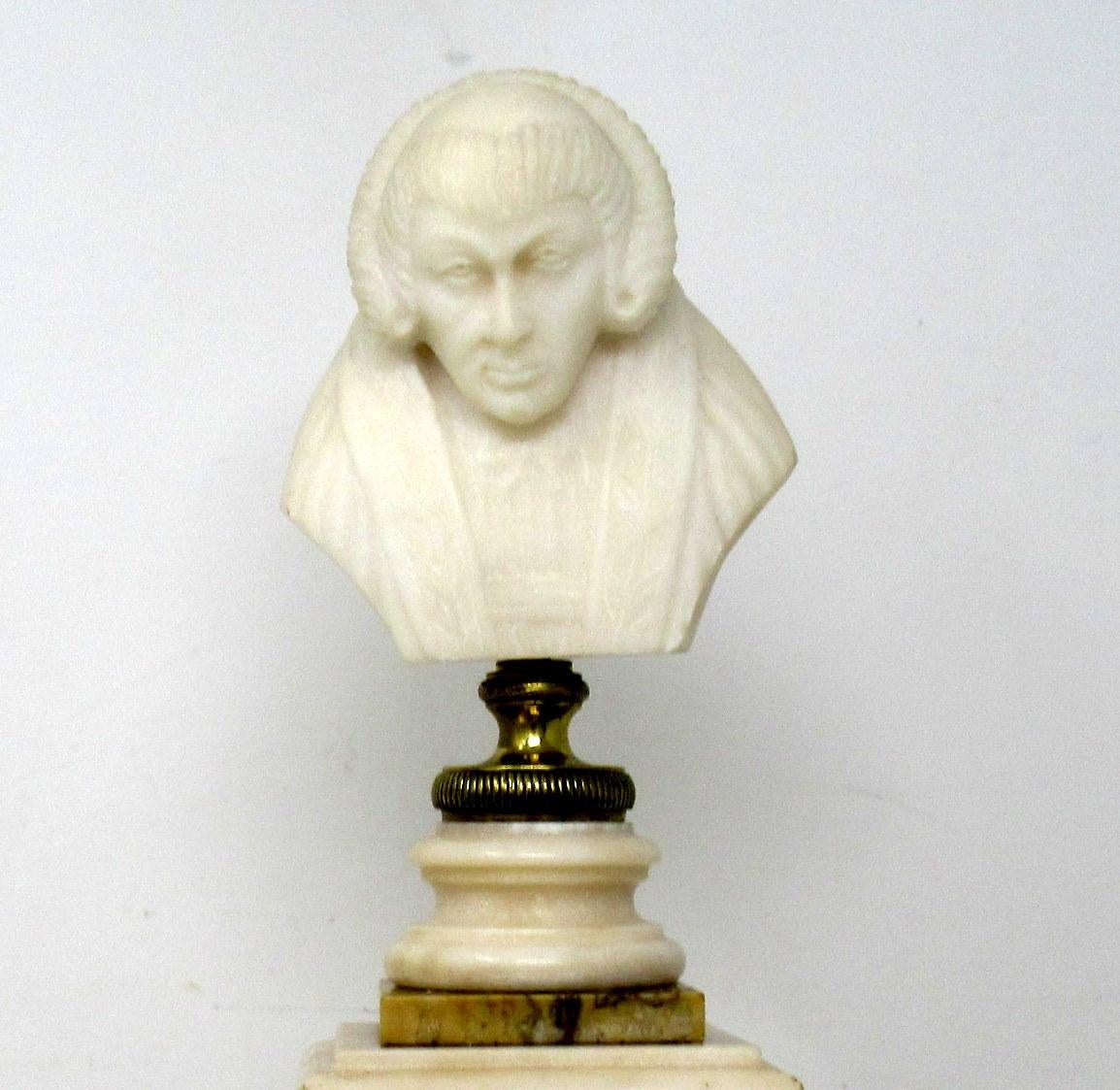 Antique Sienna Cream Marble Grand Tour Classical Bust of Lady Figure 3