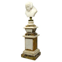 Antique Sienna Cream Marble Grand Tour Classical Bust of Lady Figure
