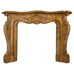 Antique Sienna Marble Fireplace in the Rococo Revival Style