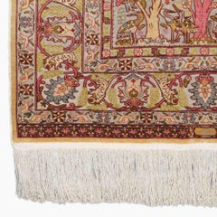 Antique Signed Hereke Silk Rug - Mid 20th Century