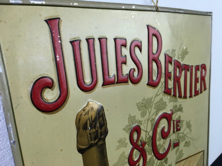 Antique Sign Champagne Jules Bertier, circa 1900, France For Sale 4