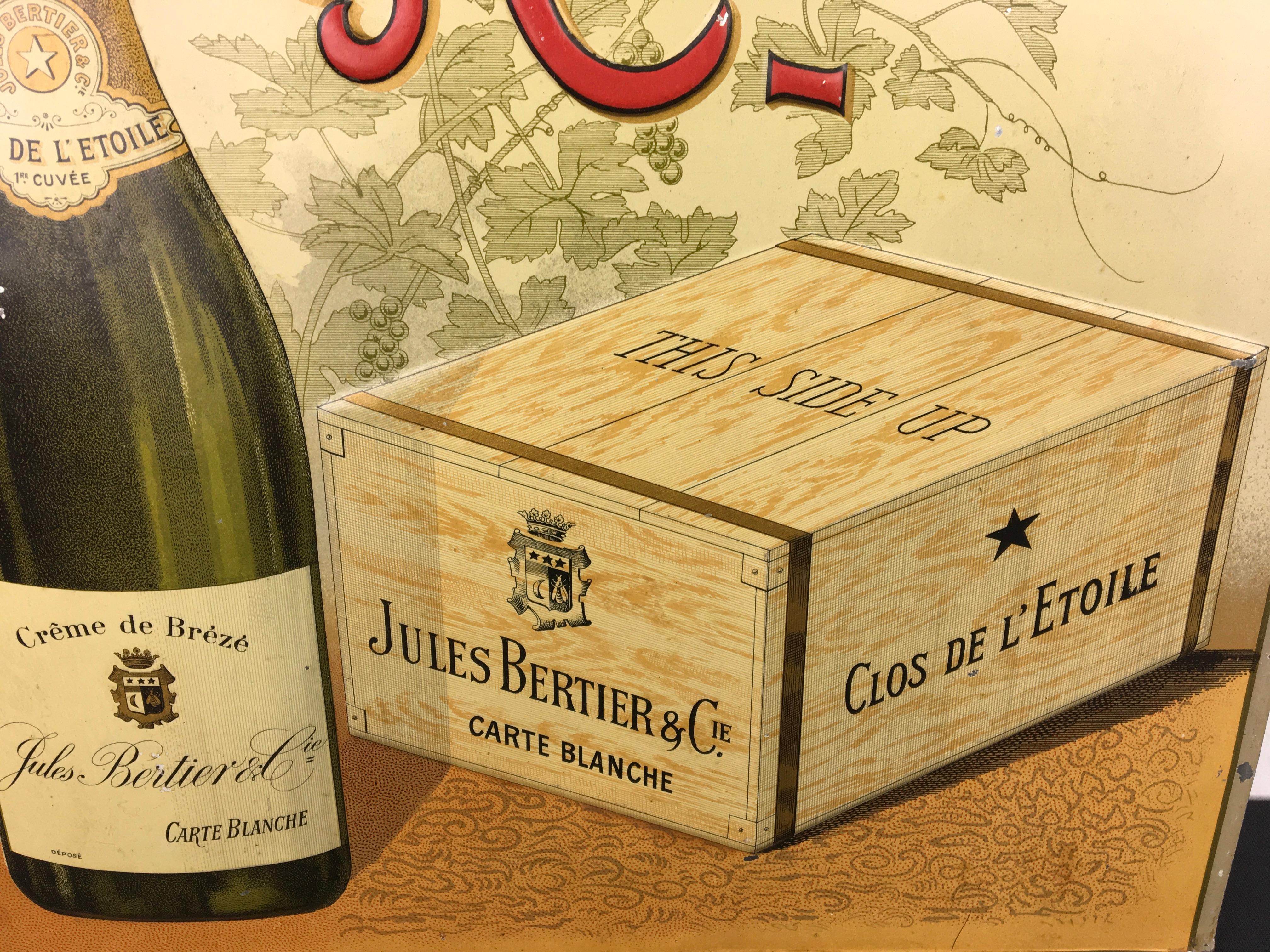 Champagner-Schild Jules Bertier, um 1900, Frankreich im Angebot 1