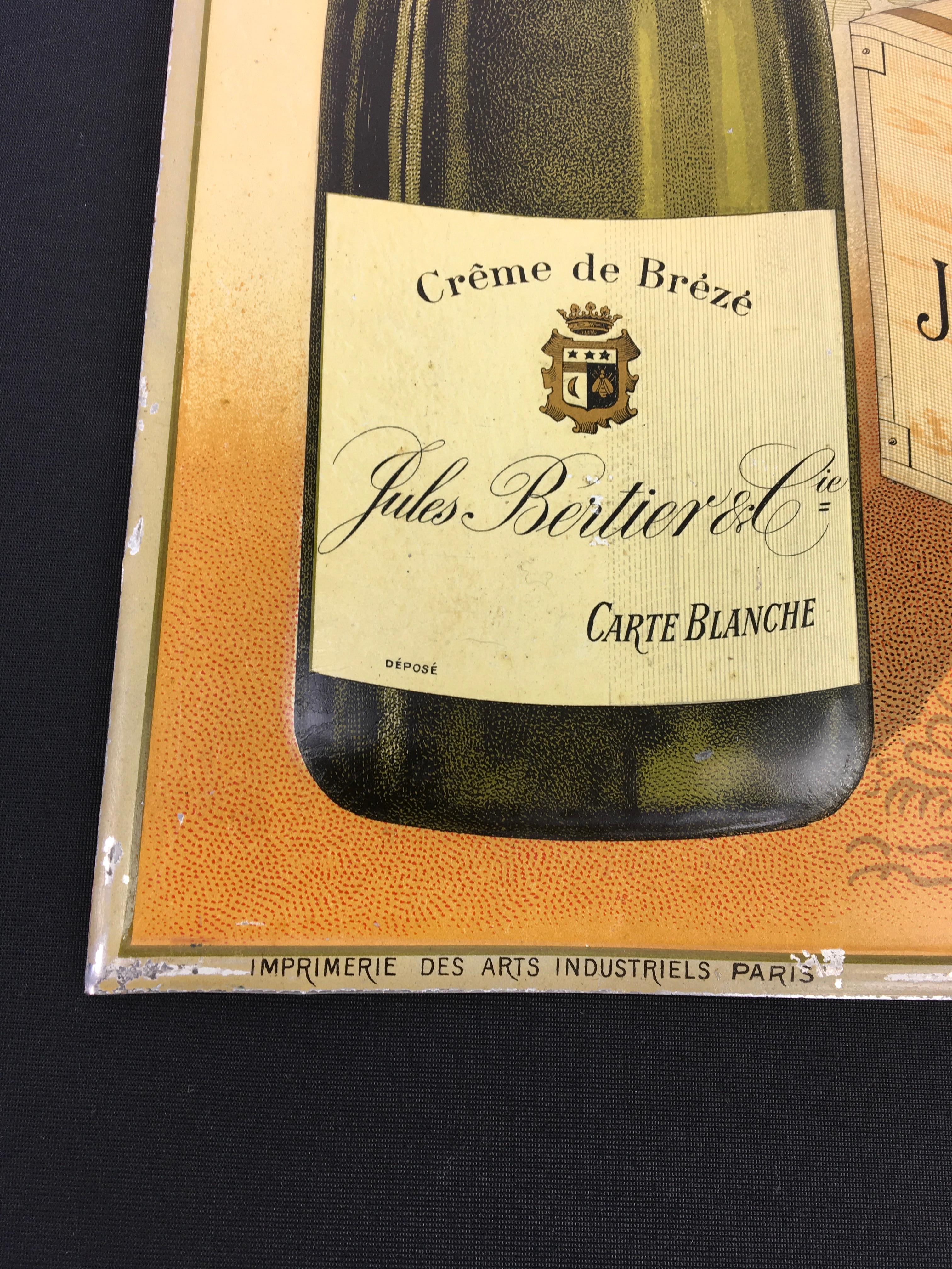 Champagner-Schild Jules Bertier, um 1900, Frankreich im Angebot 2