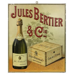 Antique Sign Champagne Jules Bertier, circa 1900, France