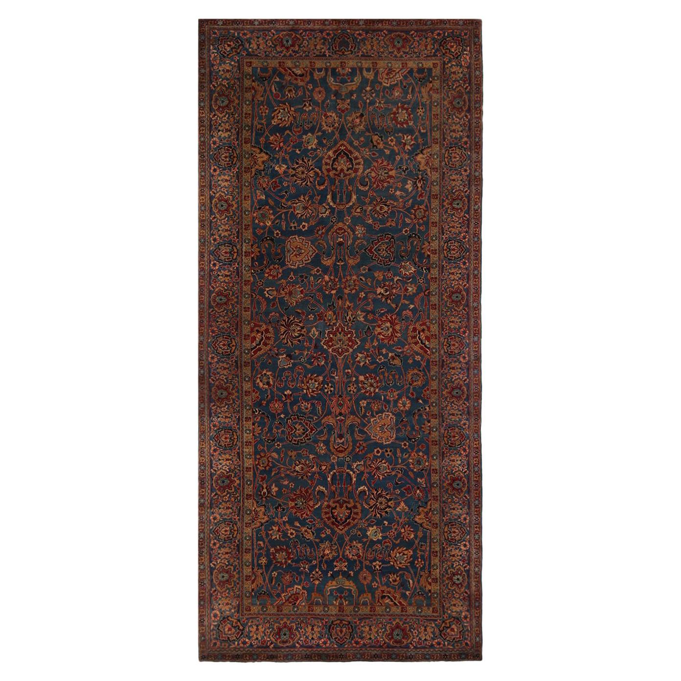 Antiker Kastikaler Kerman-Perserteppich aus blauer Wolle von Teppich & Kelim im Angebot