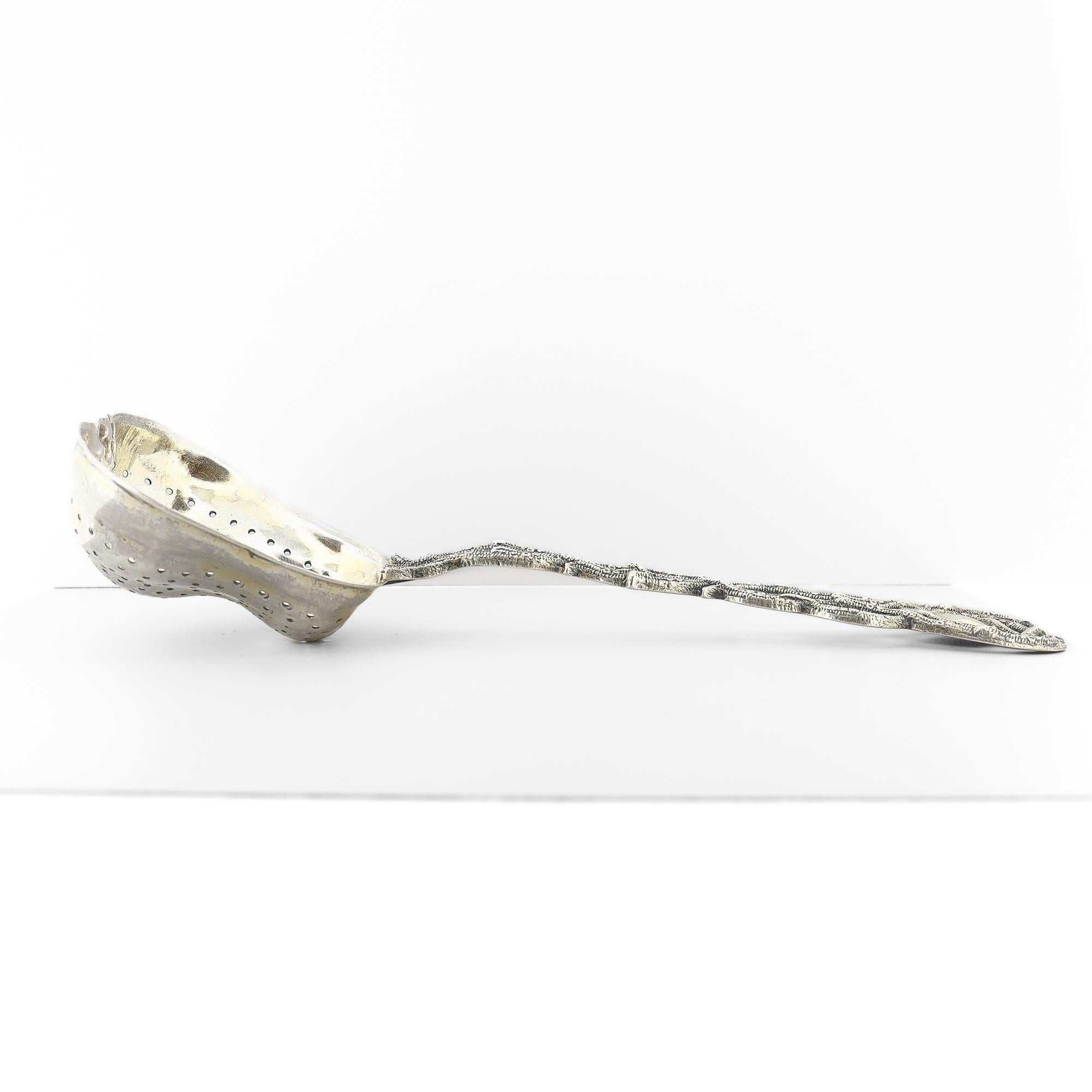 Antik Signiert 19. Jahrhundert Figural Russisch 84 Silber Birnenförmig Teesieb im Angebot 2