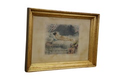 Antique Signed Antoine Calbet Awakening The Sleeping Beauty Etching 25"