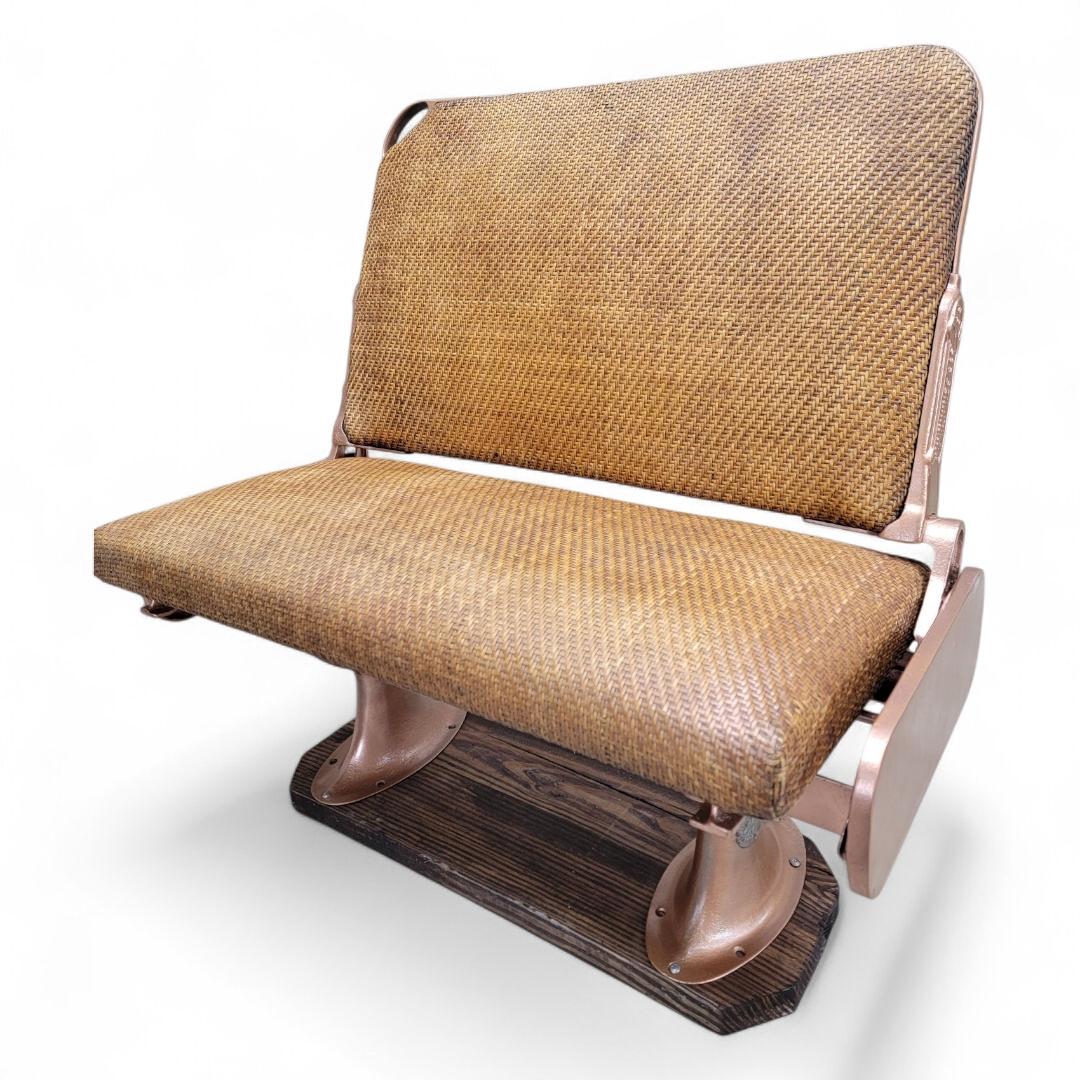 Antique Trolley Car Bench Seat By Hale & Kilburn Co. - Pair For Sale 5