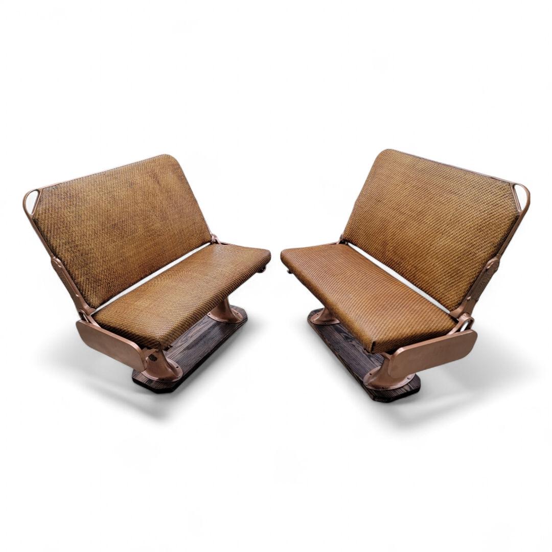 Antique Trolley Car Bench Seat By Hale & Kilburn Co. - Pair For Sale 7