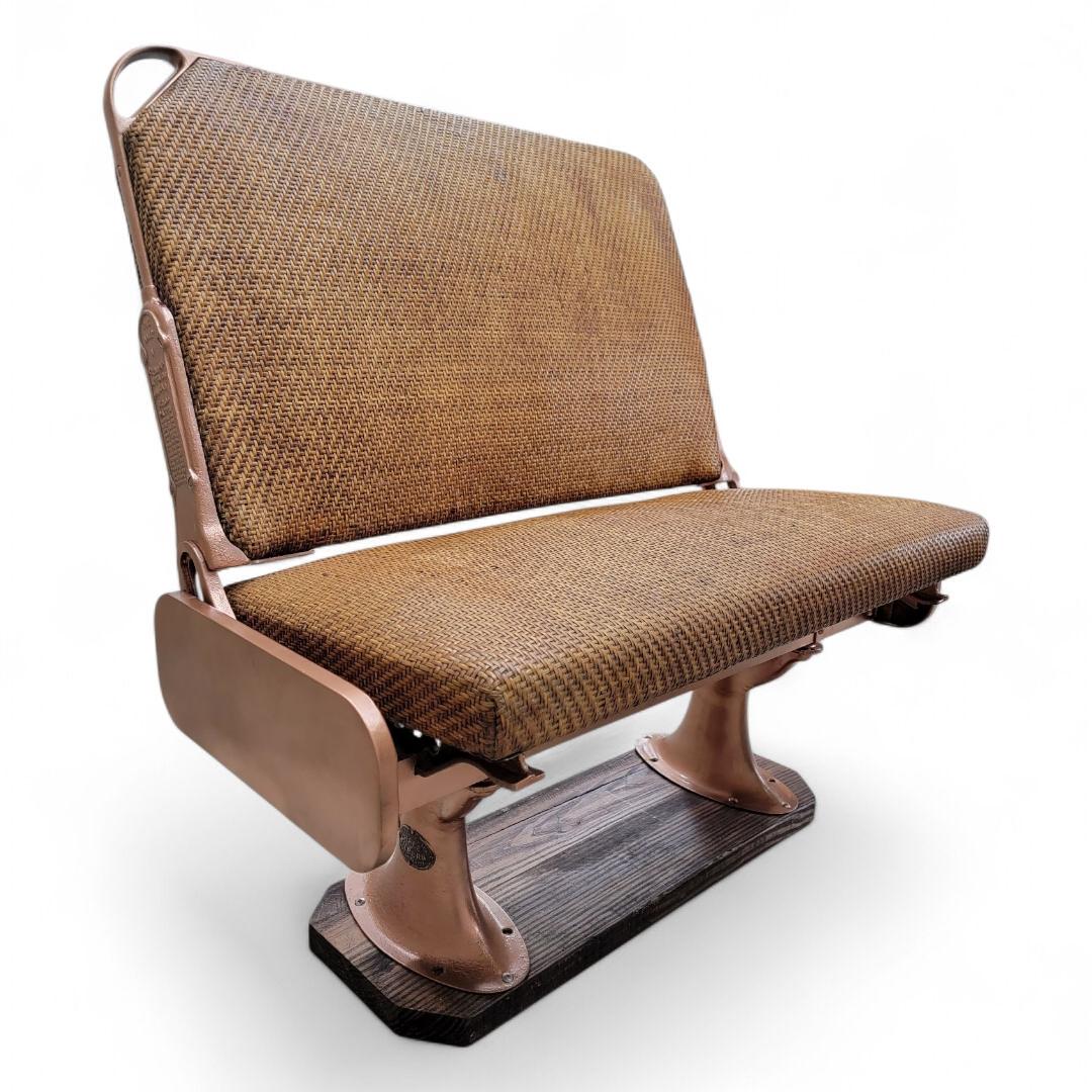 Antique Trolley Car Bench Seat By Hale & Kilburn Co. - Pair For Sale 8