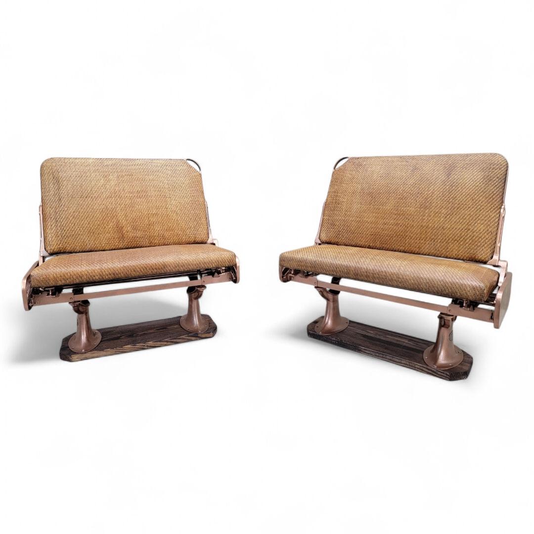 Antique Set of Trolley Car Bench Seat By Hale & Kilburn Co.

This antique railcar bench set is made by Hale & Kilburn Co out of Philadelphia, PA. Hale & Kilburn were the 