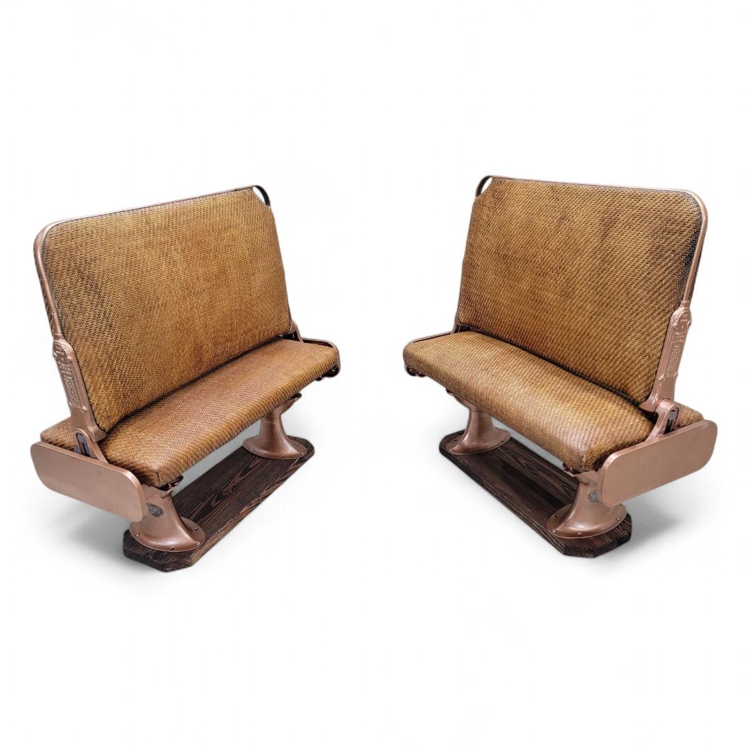Antique Trolley Car Bench Seat By Hale & Kilburn Co. - Pair For Sale 1