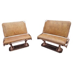 Antique Trolley Car Bench Seat By Hale & Kilburn Co. - Pair