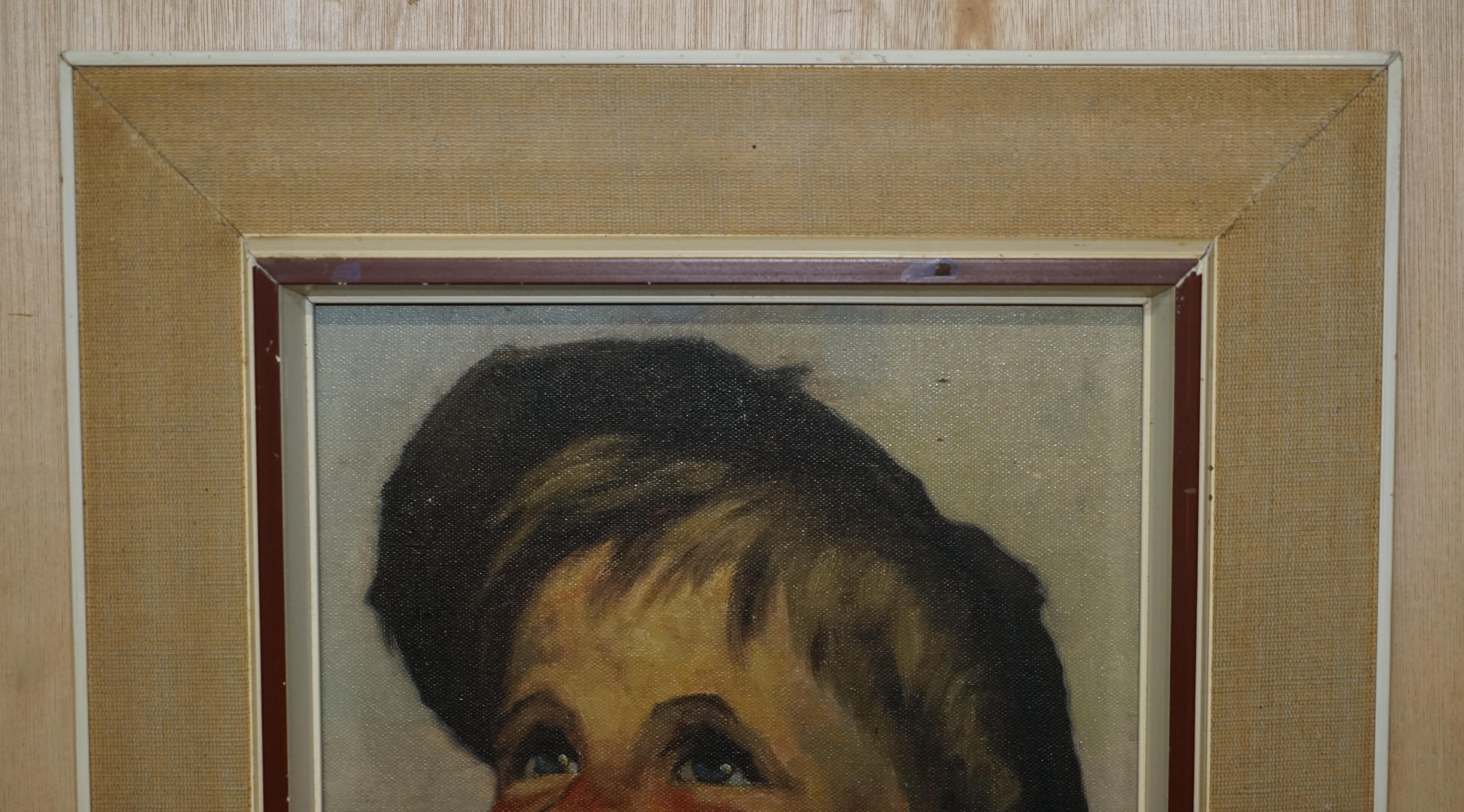 Art Deco Antique Signed Brandsma Belgium Oil on Canvas Painting of Young Boy Part Set For Sale