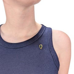 Antique Signé Brassler & Co. Épingle à baguette Art déco en or 14K et cabochon de pierre de sang