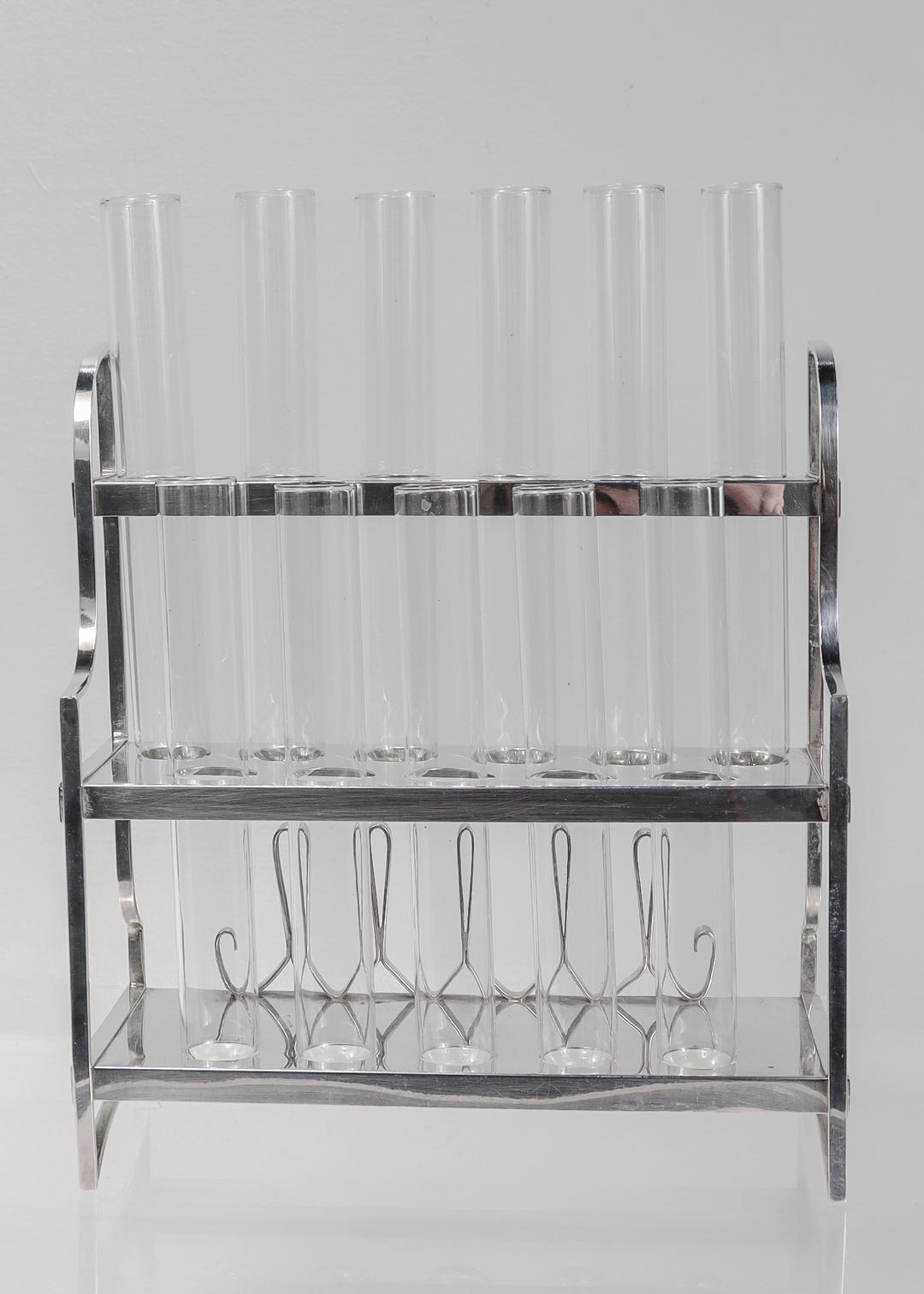 Antique Signed Cartier Sterling Silver Propagation Stand or Test Tube Vases  For Sale 4