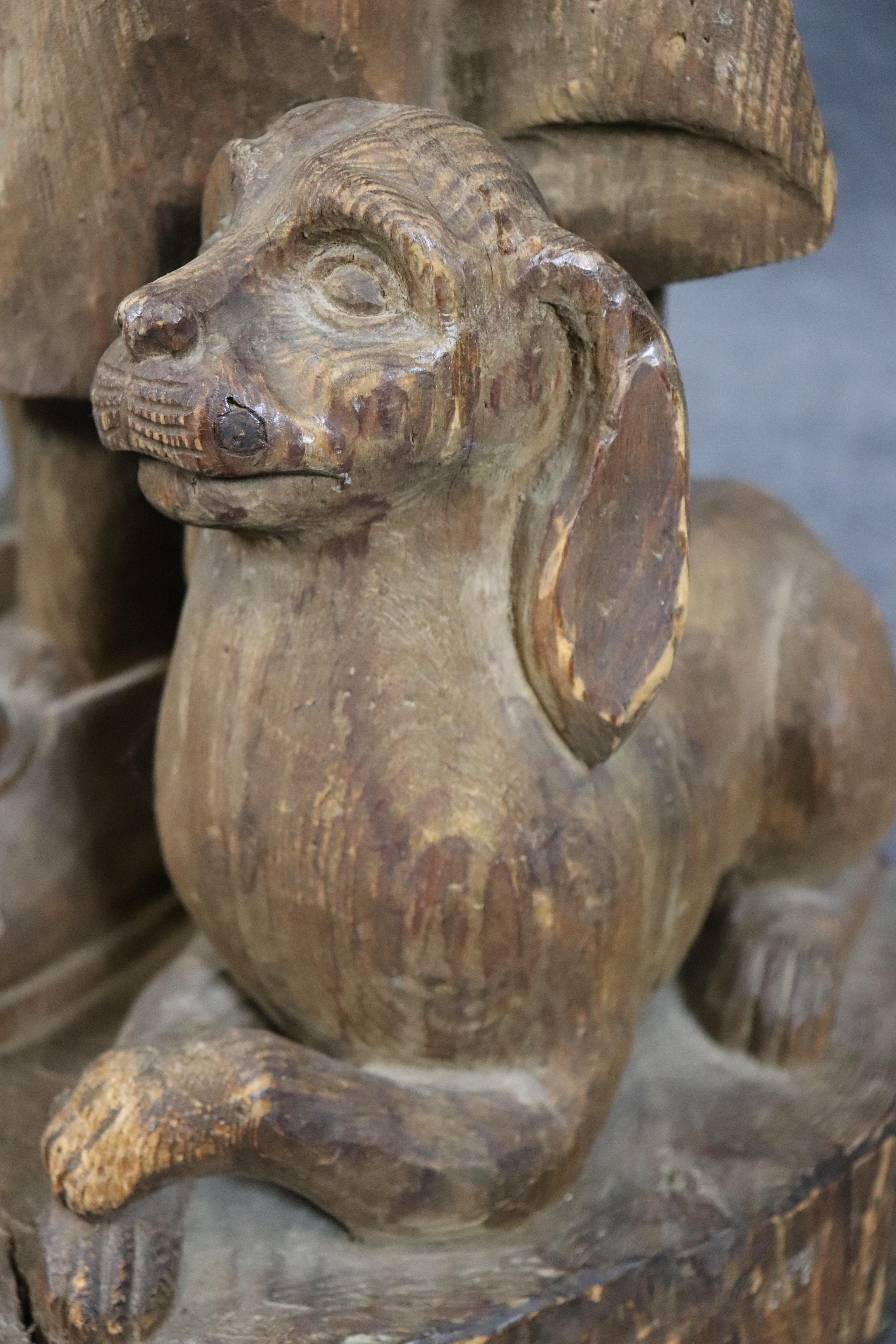 Antique Signed Chapman Figure of a Girl with her Dog 1920s era Made in Spain For Sale 3