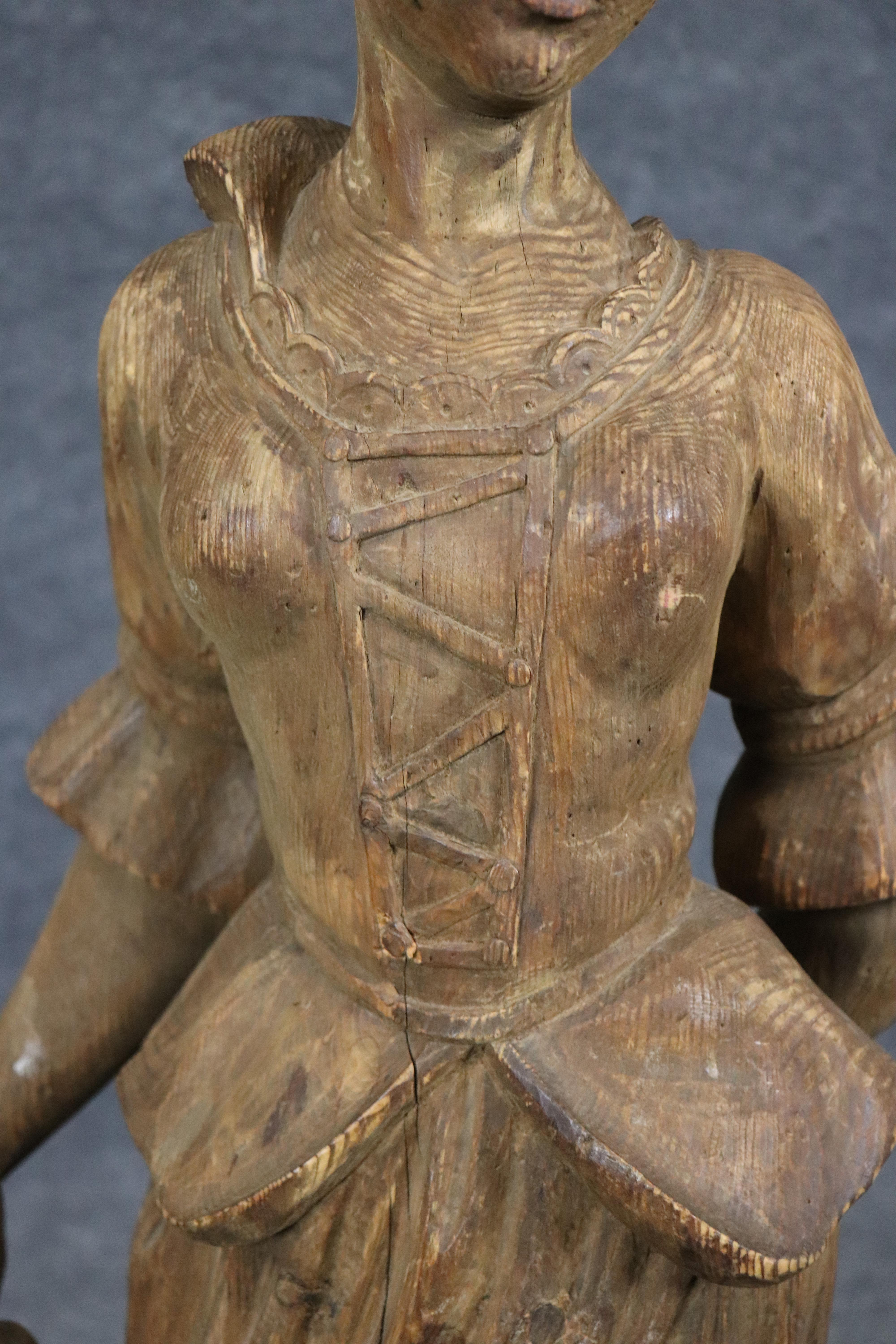 Antique Signed Chapman Figure of a Girl with her Dog 1920s era Made in Spain For Sale 1