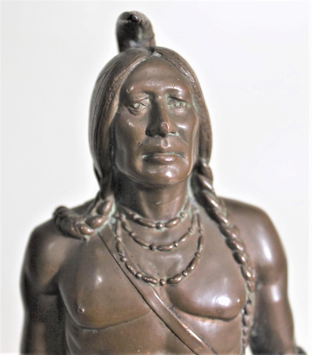 Antique Signed Cyrus Dallin Bronze Sculpture of the Indigenous Chief Massasoit 2