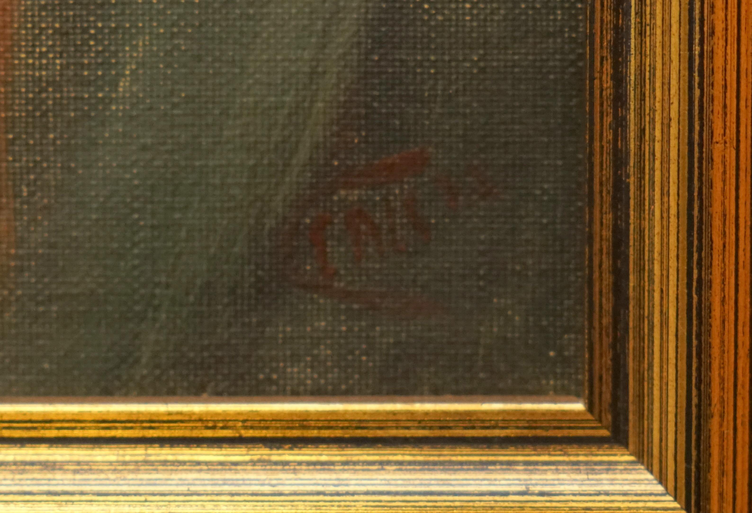 ANTIQUE PIÈCE DE BOUCLES D'OREILLES SIGNÉE SUR CANvas PAiNTING OF OLD MAN FISHERMAN SMOKING A PIPE en vente 3