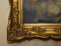 Antique Signed Dutch Oil on Canvas Painting of Old Man Man with Grey Hair & CAP