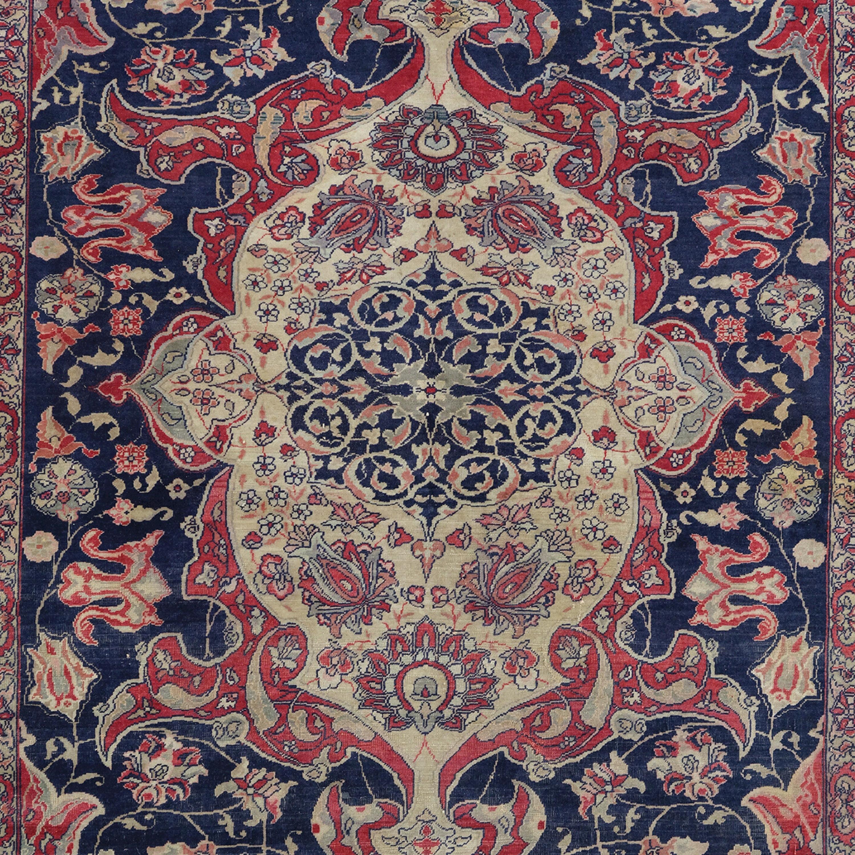 Turkish Antique Signed Feshane Rug - Late 19th Century Ottoman Period Signed Feshane Rug For Sale