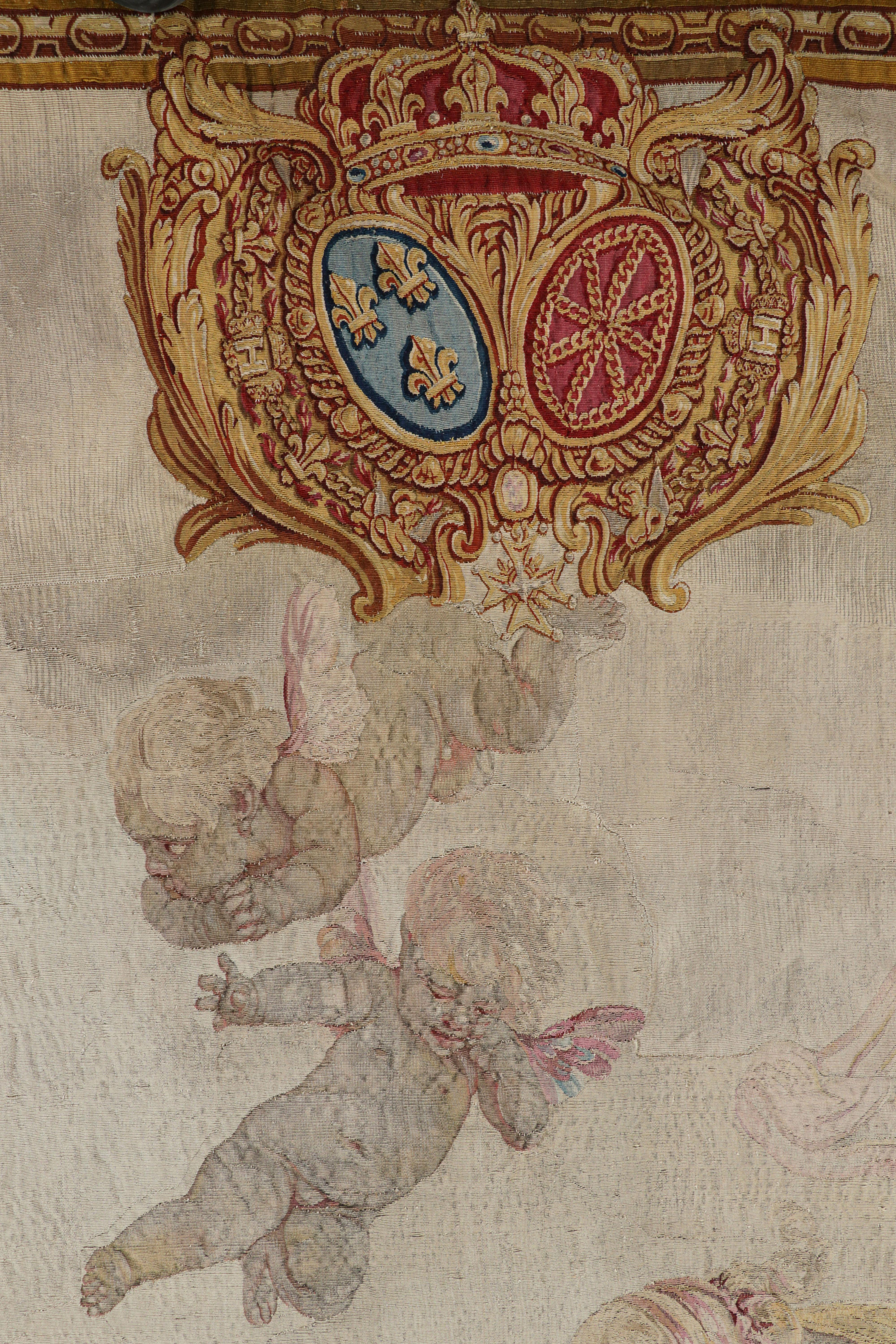 Antiguo Tapiz Pictórico Francés Firmado Jean-Baptiste Deshays - Rug & Kilim Lana en venta