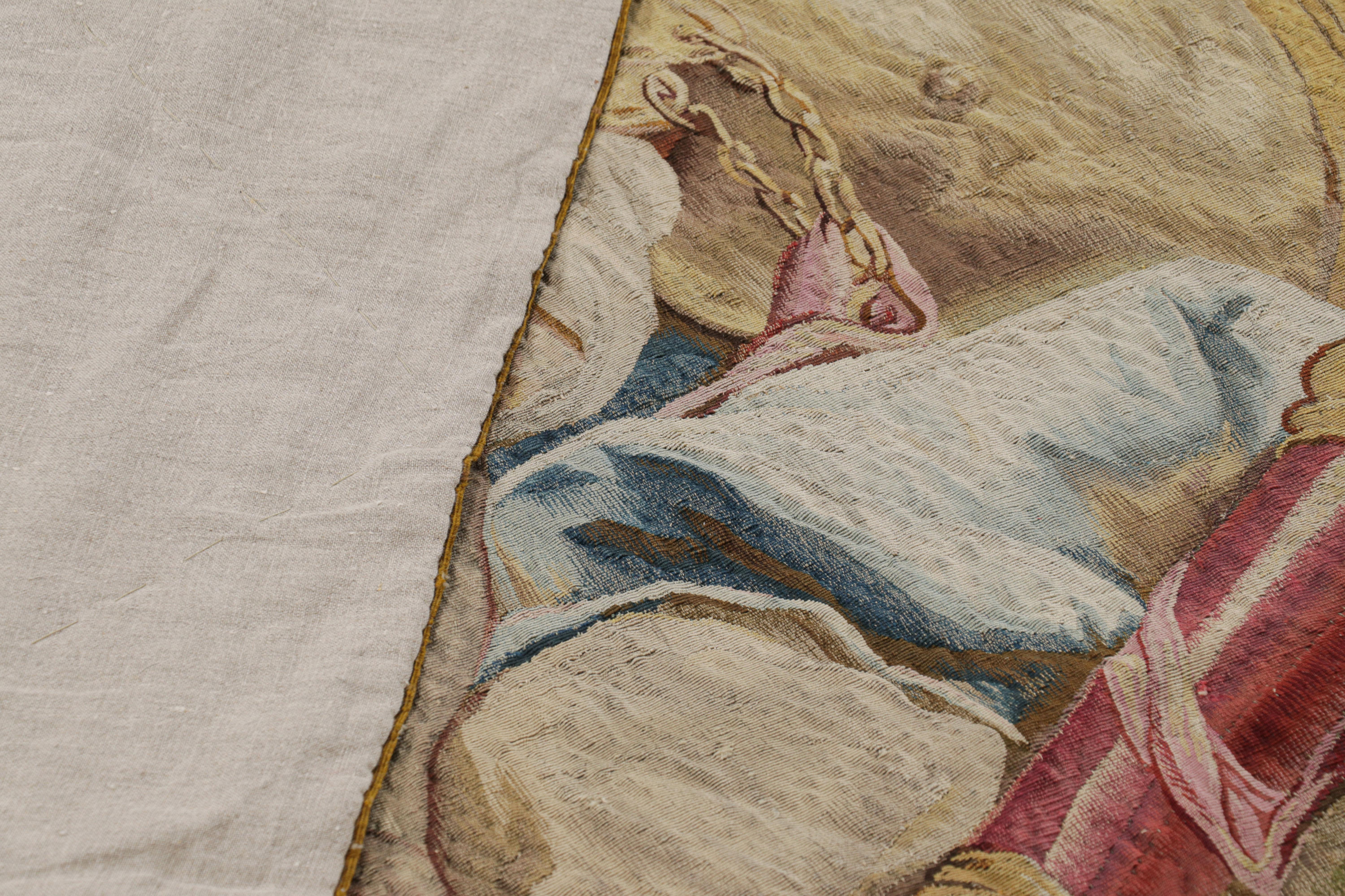 Antiguo Tapiz Pictórico Francés Firmado Jean-Baptiste Deshays - Rug & Kilim en venta 2