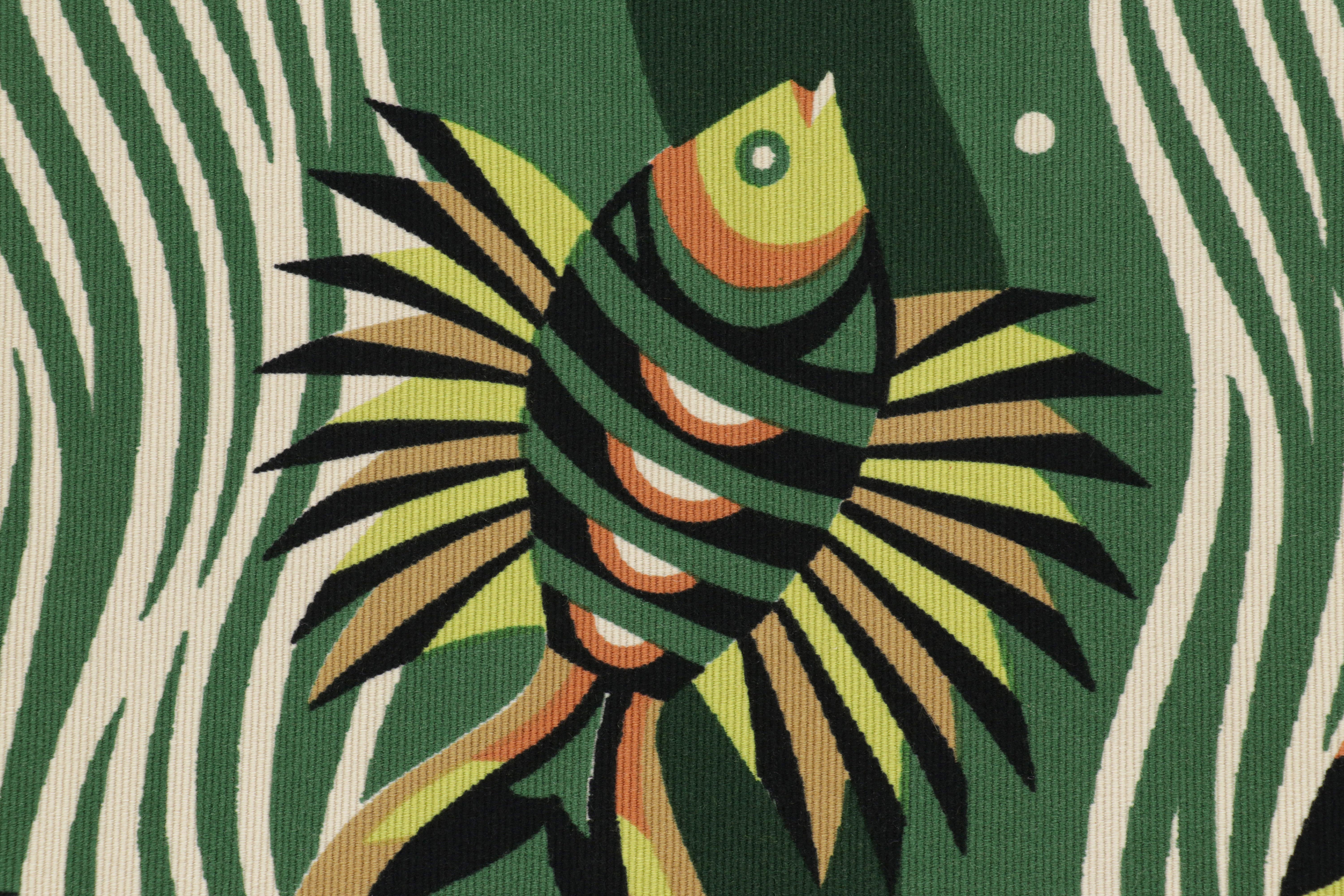 Français Antiquité signée Jean Picart le Doux Tapisserie picturale verte - Rug & Kilim en vente
