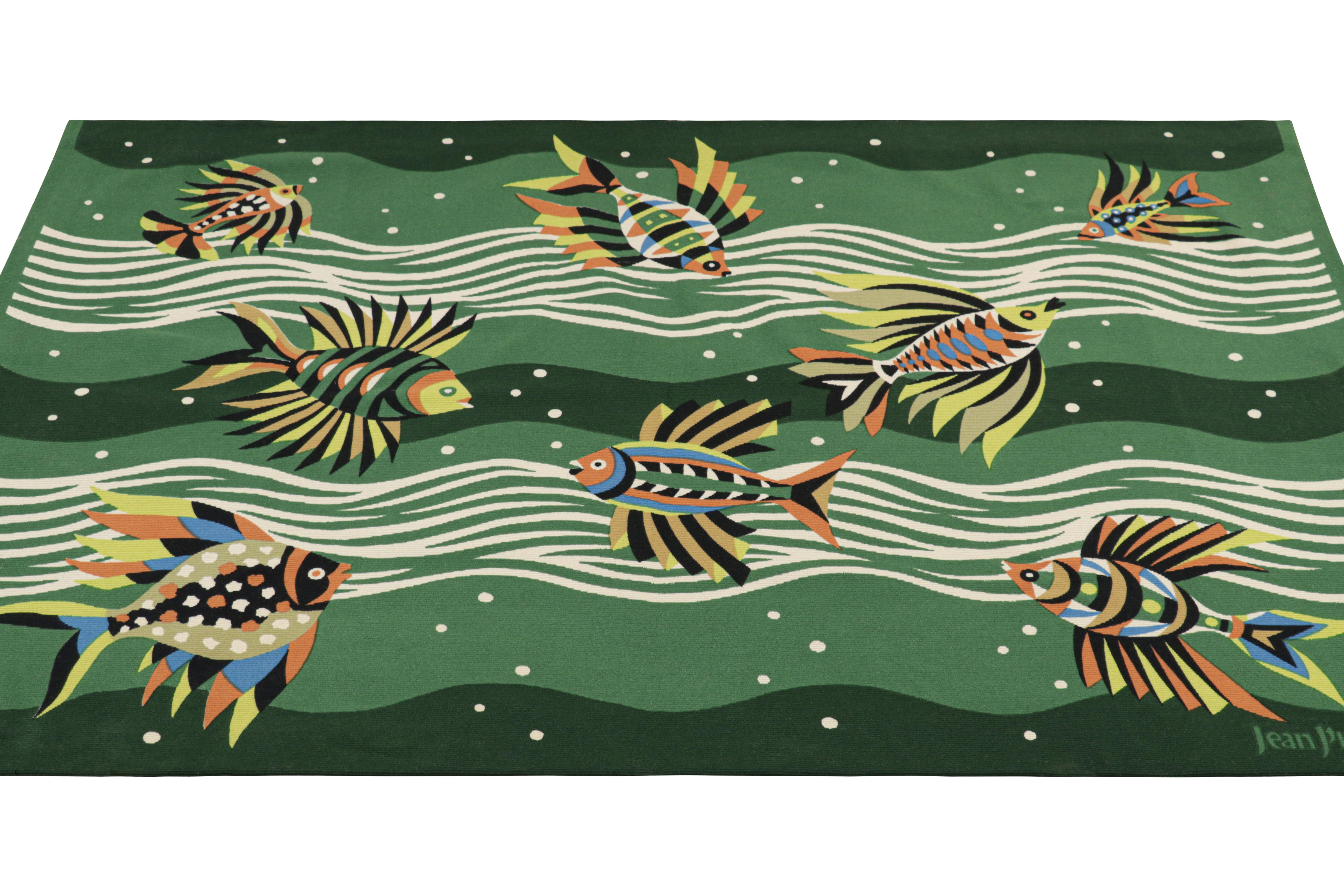 Antiquité signée Jean Picart le Doux Tapisserie picturale verte - Rug & Kilim Bon état - En vente à Long Island City, NY