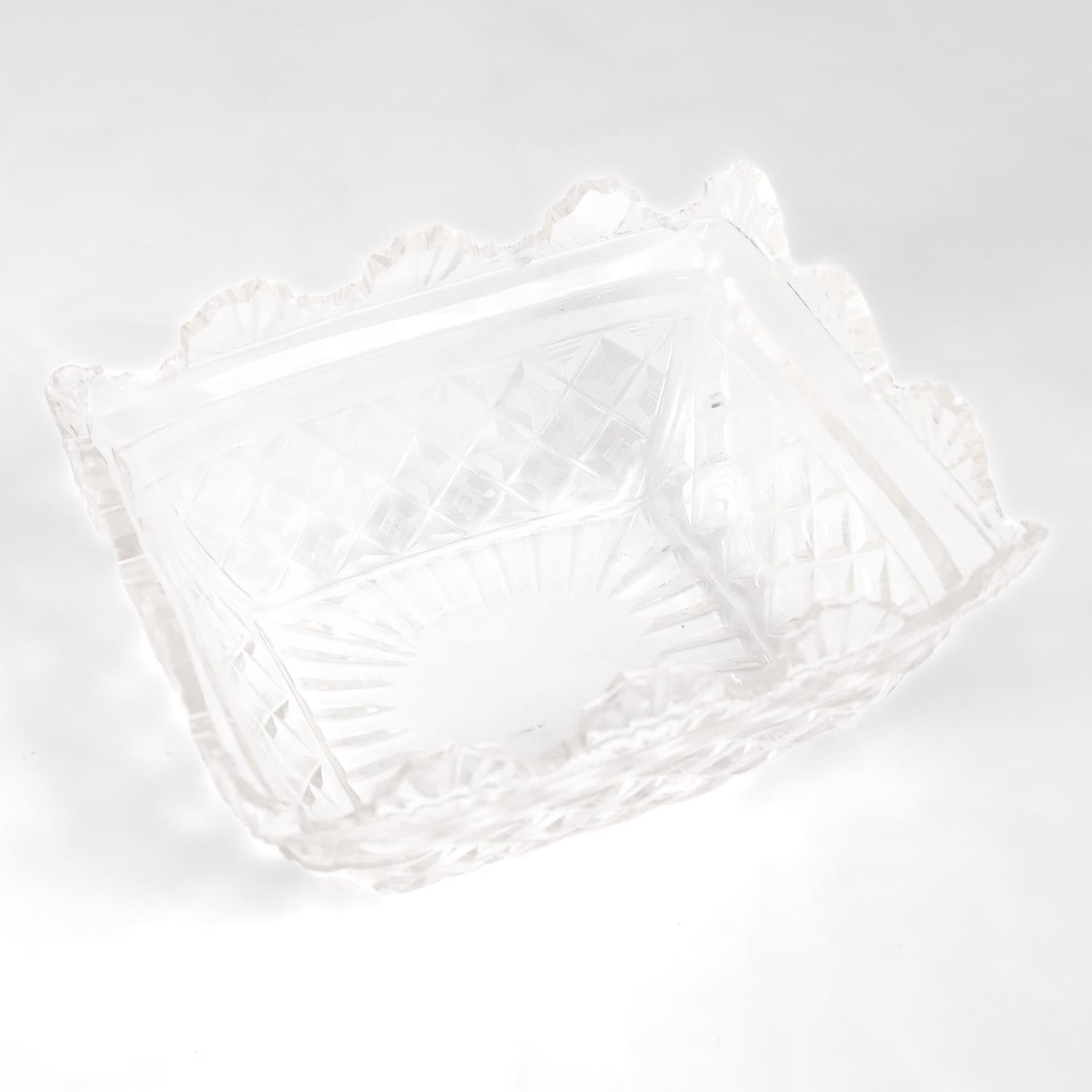 Antiker, signierter, deutscher, neoklassizistischer, silberner und geschliffener Glaskorb, Georg Drewes im Angebot 6