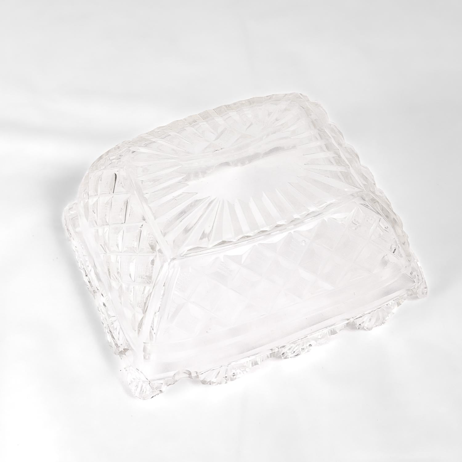 Antiker, signierter, deutscher, neoklassizistischer, silberner und geschliffener Glaskorb, Georg Drewes im Angebot 7