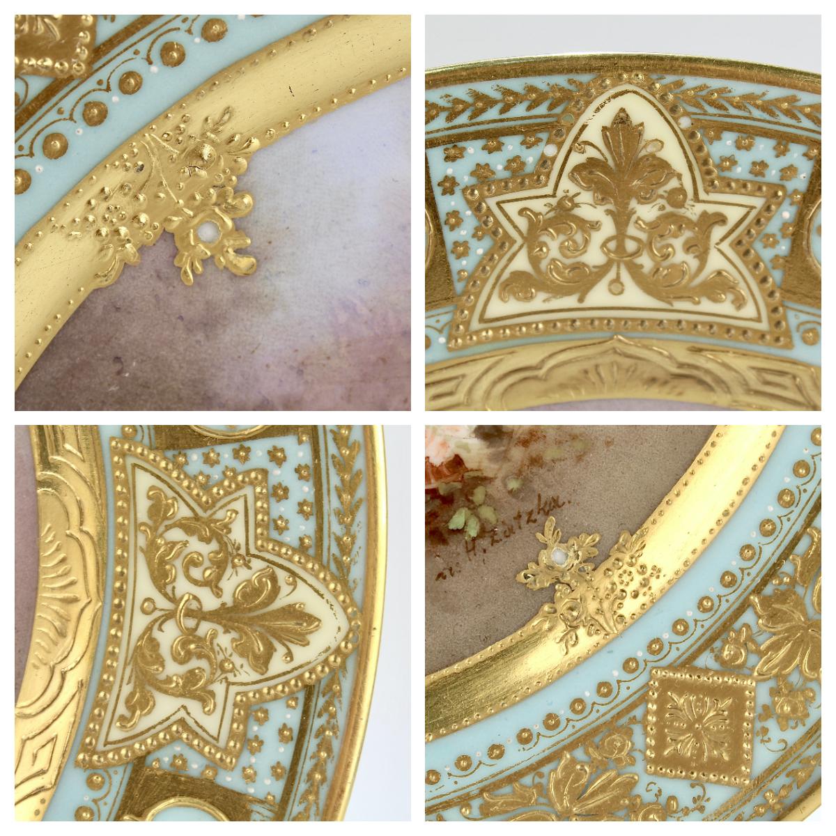 Antique Signed German Vienna Style Porcelain Hand Painted Cabinet Plate 5