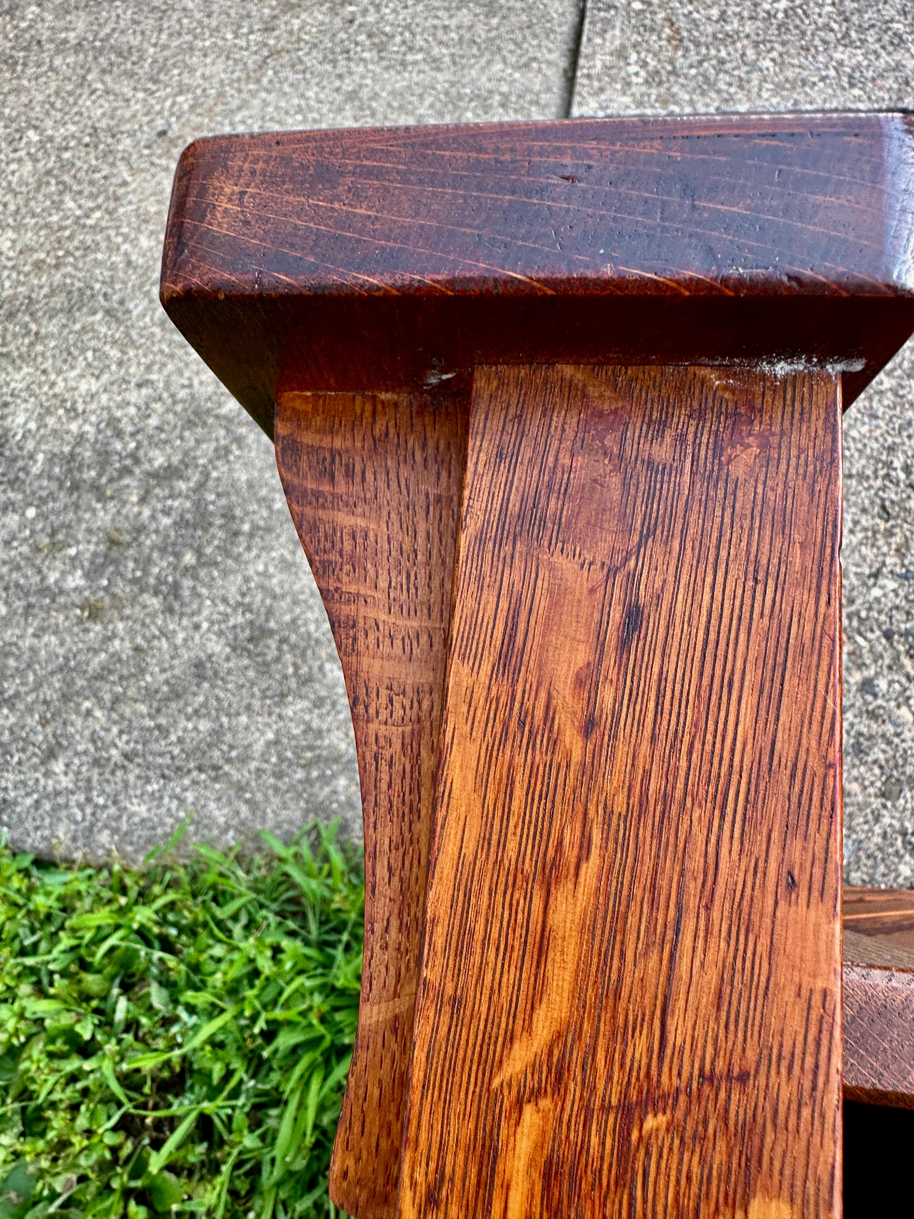 Chaise Morris ancienne signée Gustav Stickley à bras arqué - W7884 en vente 5