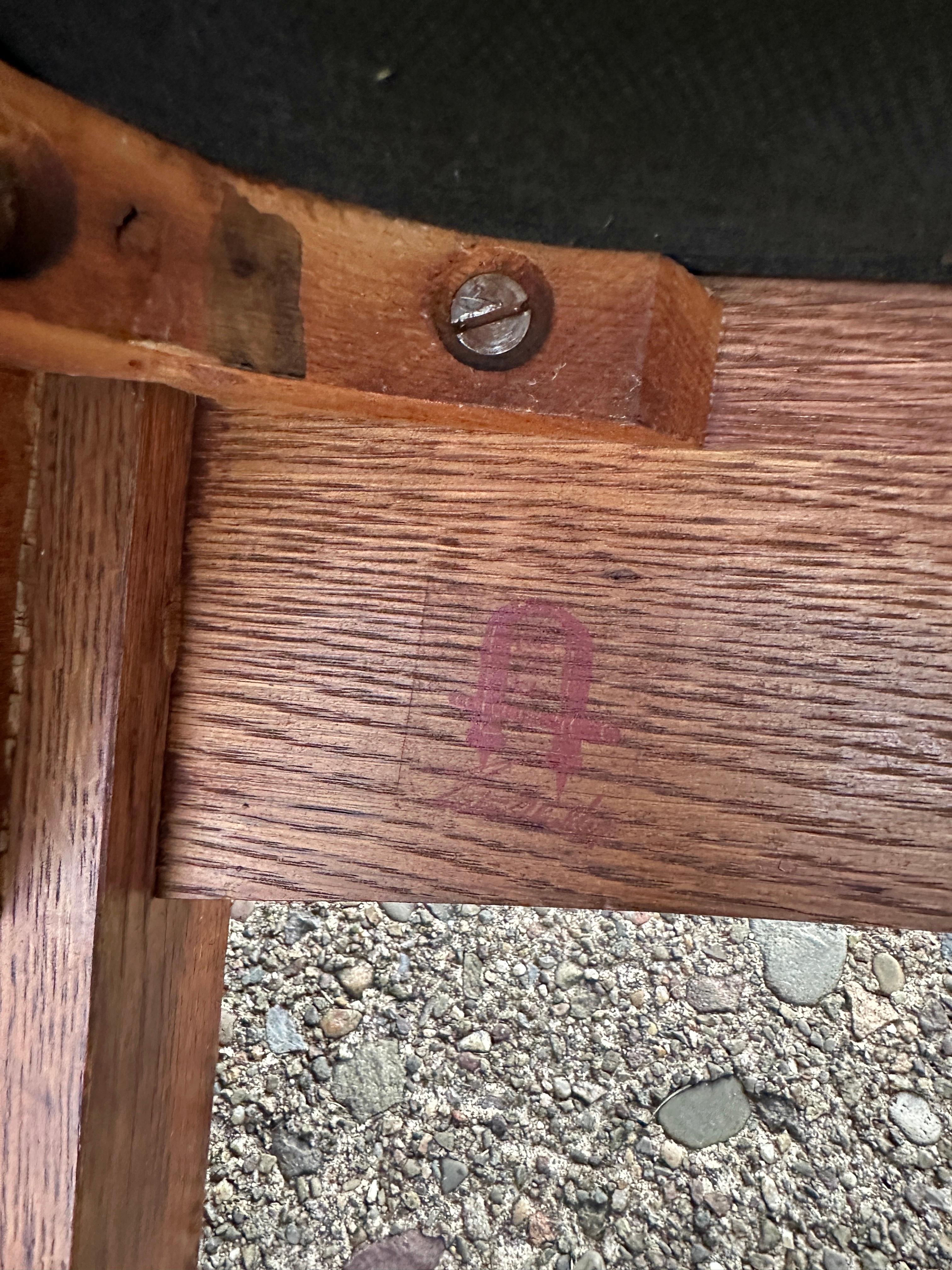 Chaise Morris ancienne signée Gustav Stickley à bras arqué - W7884 en vente 2
