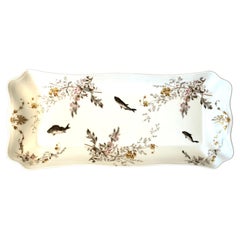 Antique Signed Haviland Limoges Hand Painted Fish Platter of Rectangular Form
