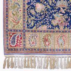 Antique Signed Hereke Hasoglu Silk Rug - Mid 20th Century