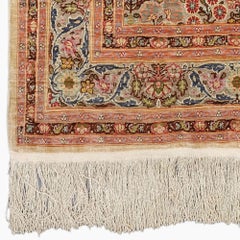 Antique Signed Hereke Silk Rug - Mid 20th Century