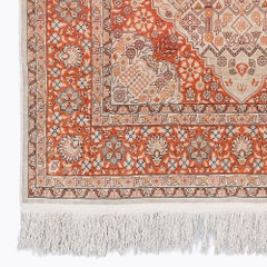 Antique Signed Hereke Silk Rug - Mid 20th Century
