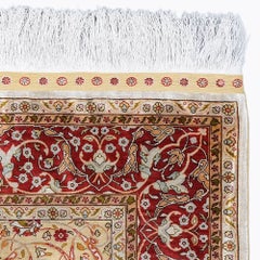 Antique Signed Hereke Silk Rug - Mid 20th Century