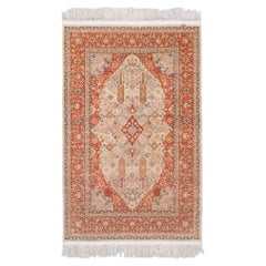 Antique Signed Hereke Silk Rug - Mid 20th Century