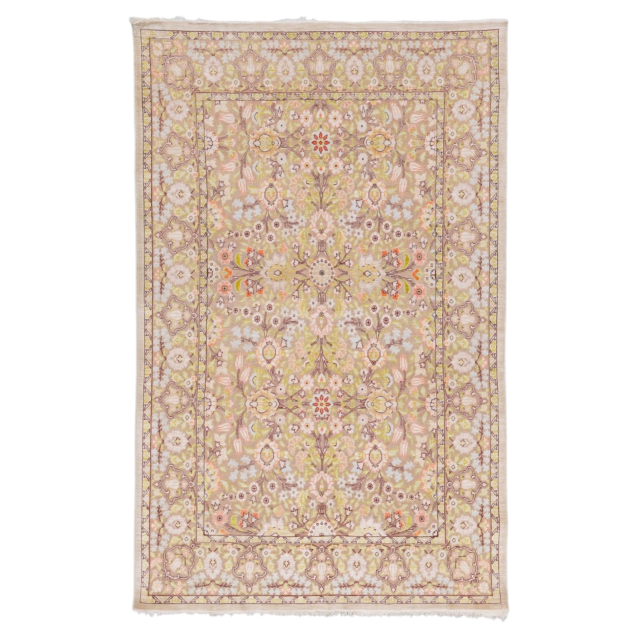 Antique Signed Hereke Silk Rug - Mid 20th Century